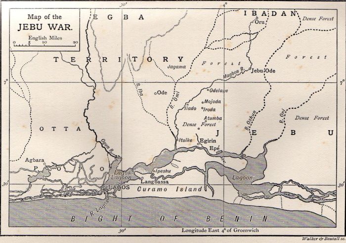 Map of Ijebu War, Imagbon
