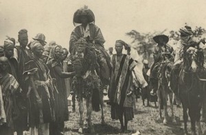 Alafin Oyo on a horseback.