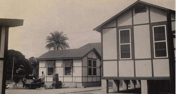 Animal houses of the Yellow Fever Laboratory, Yaba Lagos, Nigeria January 20 1933 - Dr. Wilbur A. Sawyer