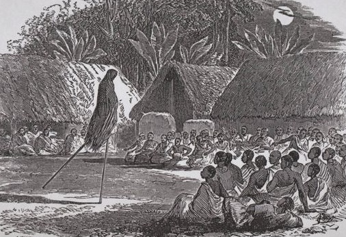 Life in ancient Abeokuta. Night entertainment in Abeokuta c 1879