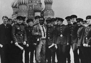Olabisi Ajala with friends in the Red Army in Moscow