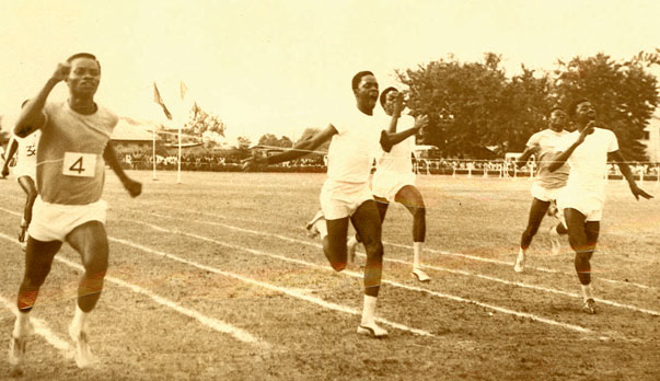 EBHS during one of the inter-house sports in the 50s