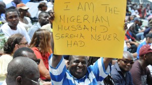 Fans at the Serena sisters Lawn Tennis game in Lagos