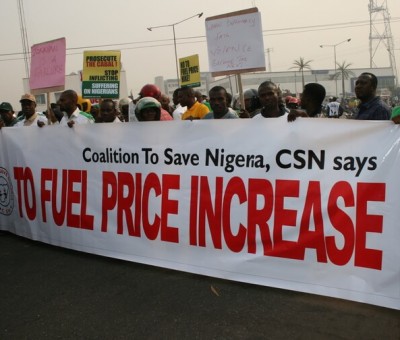 Conservative protesters at occupy Nigeria 2012 protesting against the removal of oil subsidy