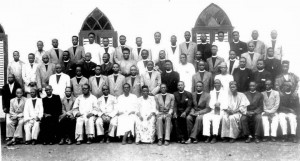 Ayo Babalola posing with pioneer clergy of the CAC