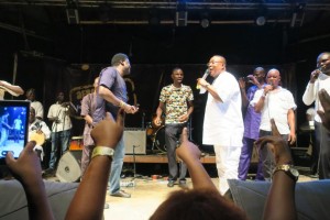 Fuji legend, Kollington Ayinla performing with band at Freedom Park, Lagos in 2015