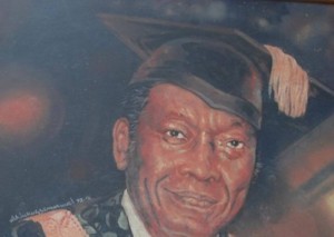 painting of Prof Fafunwa in academic gown
