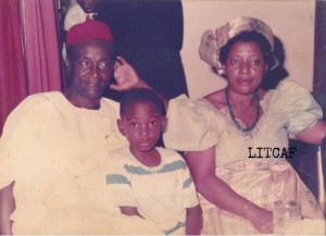 Ikoku with wife and son