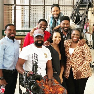One of Nollywood best, Kunle Afolayan, with crew