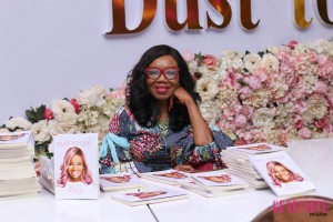 Betty Irabor launching her book amidst flowers