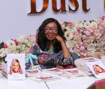 Betty Irabor launching her book amidst flowers
